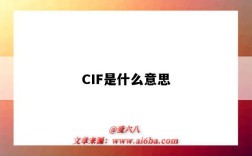 CIF是什么意思（cif是什么意思啊）