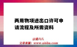 两用物项进出口许可申请流程及所需资料（两用物项出口许可证办理流程）