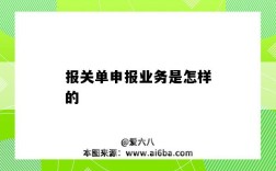 报关单申报业务是怎样的