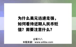 为什么美元迅速走强，如何看待近期人民币贬值？需要注意什么？