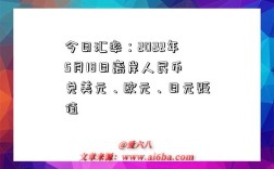 今日汇率：2022年5月18日离岸人民币兑美元、欧元、日元贬值