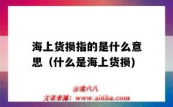 海上货损指的是什么意思（什么是海上货损)