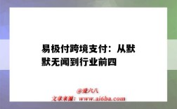 易极付跨境支付：从默默无闻到行业前四（易极付科技有限公司）