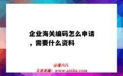 企业海关编码怎么申请，需要什么资料（如何申请海关编码）