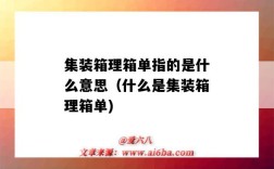 集装箱理箱单指的是什么意思（什么是集装箱理箱单)