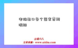 电脑出口各个国家费用明细