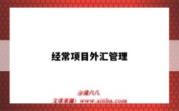 经常项目外汇管理