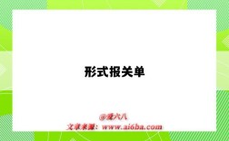 形式报关单