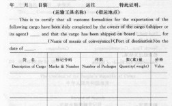 货物出口证明书