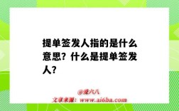 提单签发人指的是什么意思？什么是提单签发人？