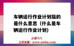 车辆运行作业计划指的是什么意思（什么是车辆运行作业计划)