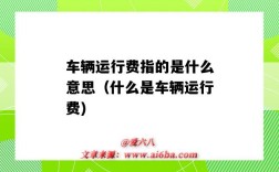 车辆运行费指的是什么意思（什么是车辆运行费)