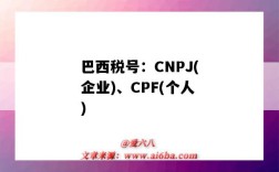 巴西税号：CNPJ(企业)、CPF(个人)（巴西cpf税号生成）