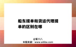 船东提单和货运代理提单的区别在哪