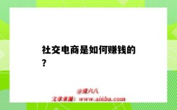 社交电商是如何赚钱的？（社交电商是怎么赚钱的）
