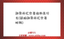 期货外汇交易指的是什么(原油期货外汇交易时间)