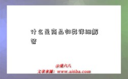 什么是商品归类详细解答