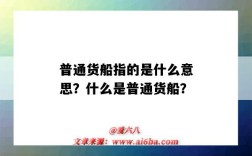 普通货船指的是什么意思？什么是普通货船？