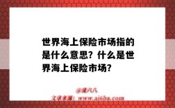 世界海上保险市场指的是什么意思？什么是世界海上保险市场？