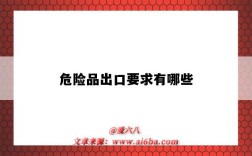 危险品出口要求有哪些（出口危险品需要什么）