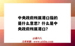 中央政府所属港口指的是什么意思？什么是中央政府所属港口？