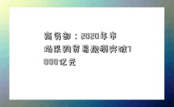 商务部：2020年市场采购贸易规模突破7000亿元