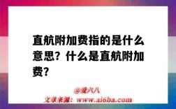 直航附加费指的是什么意思？什么是直航附加费？