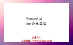 Removal order什么意思