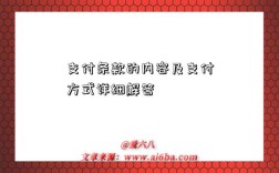 支付条款的内容及支付方式详细解答