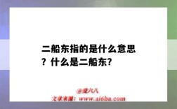 二船东指的是什么意思？什么是二船东？
