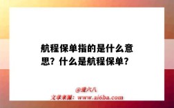 航程保单指的是什么意思？什么是航程保单？