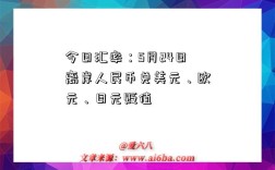 今日汇率：5月24日离岸人民币兑美元、欧元、日元贬值