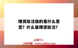 理货批注指的是什么意思？什么是理货批注？