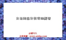 支出用途分类详细解答