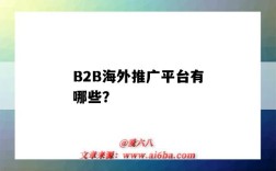 B2B海外推广平台有哪些？（海外B2B营销）