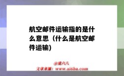 航空邮件运输指的是什么意思（什么是航空邮件运输)