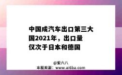 中国成汽车出口第三大国2021年，出口量仅次于日本和德国