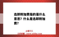 选卸附加费指的是什么意思？什么是选卸附加费？