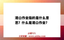 港口作业指的是什么意思？什么是港口作业？