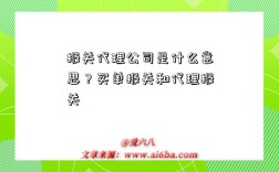 报关代理公司是什么意思？买单报关和代理报关