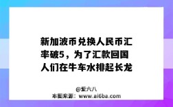 新加波币兑换人民币汇率破5，为了汇款回国人们在牛车水排起长龙