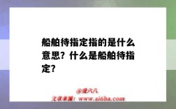 船舶待指定指的是什么意思？什么是船舶待指定？