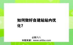如何做好自建站站内优化？（自助建站如何做好优化）