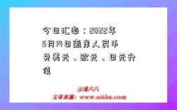今日汇率：2022年5月14日离岸人民币兑美元、欧元、日元升值