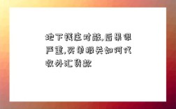 地下钱庄对敲,后果很严重,买单报关如何代收外汇货款