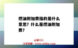 燃油附加费指的是什么意思？什么是燃油附加费？