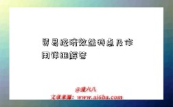 贸易经济效益特点及作用详细解答
