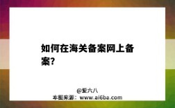 如何在海关备案网上备案？（海关网上备案怎么弄）