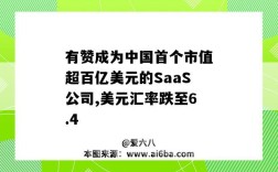有赞成为中国首个市值超百亿美元的SaaS公司,美元汇率跌至6.4