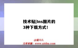 技术贴|Ins图片的3种下载方式！（ins贴图怎么下载）